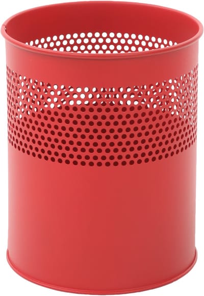 V-Part - Half geperforeerde papierbak 10 liter - Rood - Staal