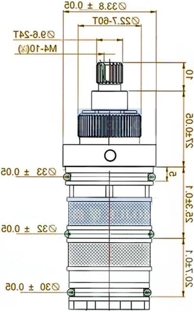 Thermostatische Kraan - Mengventiel Cartridge - Watertemperatuur Regelen - Messing Duurzaam Materiaal - Universeel Formaat - Zilverkleurig