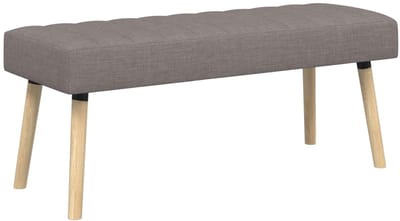 vidaXL - Kanaalgeplooide - Bank - Taupe - 110 - x - 40 - x - 46 - cm - Stof