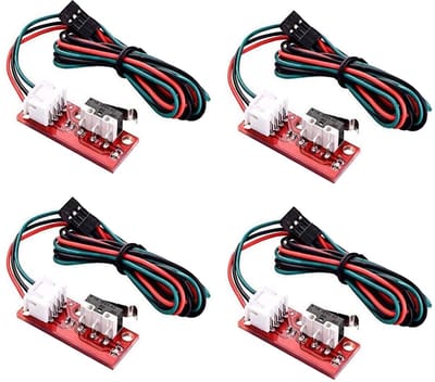 Dailygoods- Eindschakelaar 4 Stuks - Mechanische Eindschakelaar - LED-indicator - 3-Pins Kabel - 22 AWG Draad - 2 A Stroom, 300 V Spanning - Schakelaar