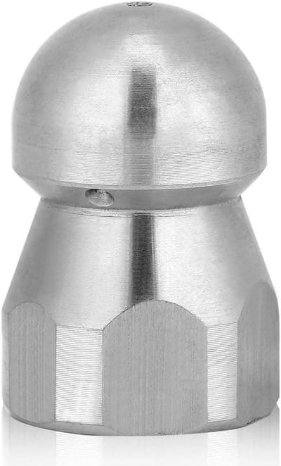 Afvoer Reinigingsmondstuk - Rioolspuit Mondstuk - Verstopte Afvoer Reinigen - Hoge Druk Reiniging - 3/8" Schroefdraad - Zilver