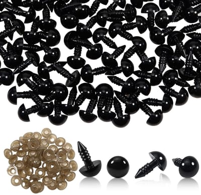 50 Stuks Veiligheidsogen voor Poppen - 10mm Plastic Ogen met Wasjes voor Creatief Knutselen