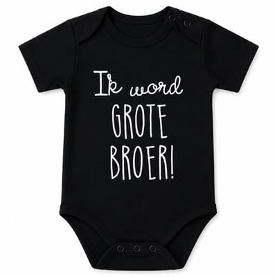 Baby Rompertje met tekst  Ik word grote broer jongen - Zwangerschapsaankondiging | korte mouw | zwart | maat 98-104 zwangerschap aankondiging