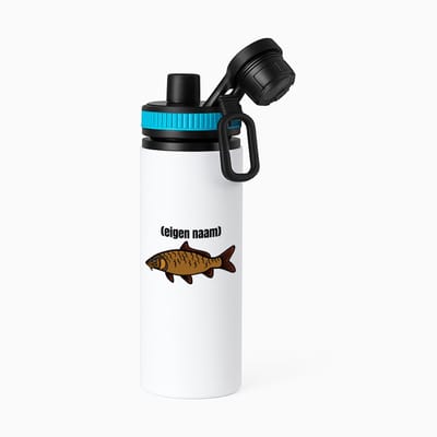 Hacebo® - vis met eigen naam waterfles met draaidop blauw - Vis - vissen liefhebbers - iemand die houdt van vissen - verjaardag - cadeau - kado - water fles - 850ML