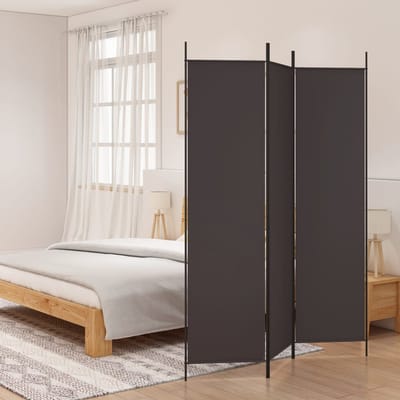 vidaXL - Kamerscherm - met - 3 - panelen - 150x200 - cm - stof - bruin