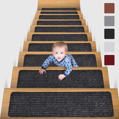 Famanu – Antislip traptreden 20 x 65 cm 15-pack – herbruikbare lijm – veiligheidsdeken/indoor loper