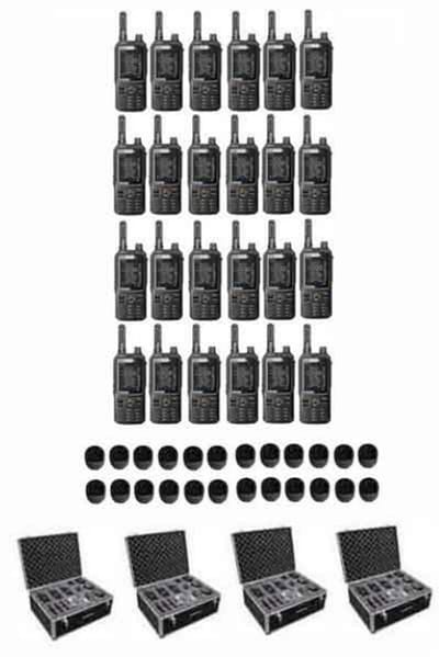 Set van 24 Inrico T320 V2 4G LTE Zello Portofoon, GPS, Wifi met tafellader en koffer
