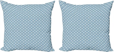 ABAKUHAUS Decoratieve kussenhoezen in gedempte kleuren (2 stuks), modern accent, dubbelzijdige digitale print, 60x60 cm, hemelsblauw, kadetblauw