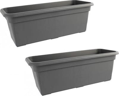 Bloembak | Balkonbak | 80x16,9x13,8cm ANTRACIET ( Set van 2 stuks )