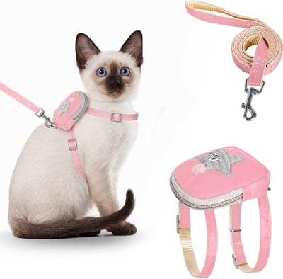Lexium Kattenharnas - Kattentuigje met looplijn - Katten harnas - Kattenharnas met leiband - Kattenharnas met looplijn - Kattenlijn - Kattentuig