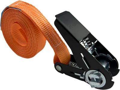 Ratelspanband Spanbanden Oranje 1-delig 4m 0,8t 800kg Zwart slot