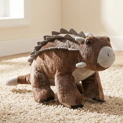 25cm Simulatie Dinosaurussen Pluche Speelgoed Levensgetrouwe Triceratops Ankylosaurus Stegosaurus T-Rex Pterosaurus Draak Pop Cartoon Zacht Kinderen Cadeau 25cm bruin
