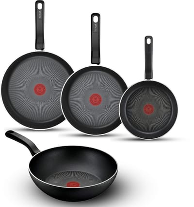 Tefal So Expert Pannenset 4-delig - Koekenpannen 20/24/28cm + Wokpan 28cm - Inductie - Anti-aanbaklaag - Aluminium - Zwart