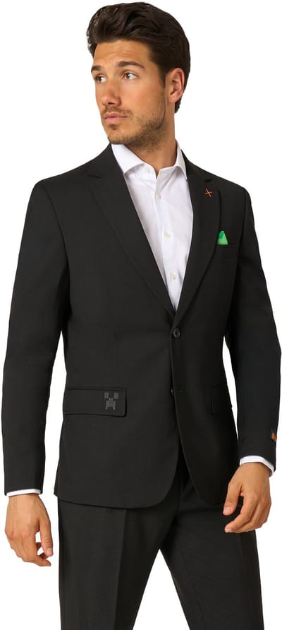 OppoSuits Daily Mannen Minecraft Blazer - Heren Jasje - Overworld - Groen - Maat EU 46