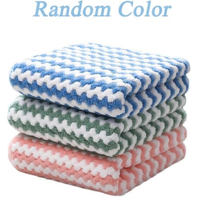 20 STUKS Koraalvlies Afwasdoeken Verdikt Absorberend Keukendoek Anti-aanbakolie Microvezel Schoonmaakdoek voor Pannen Potten 5pcs gray