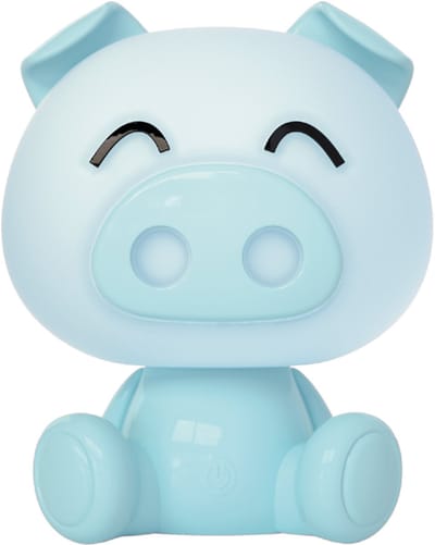Luxus Europe - Nachtlamp Kinderkamer Piggy Blauw - Draadloos LED Nachtlampje Kinderen - USB-C Oplaadbaar - 7 RGB Kleuren - Tafellamp Kinderkamer