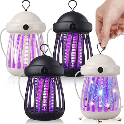 Insectenlamp 2 stuks - USB Muggenlamp met UV Licht & 3000V Elektrisch Rooster - Stille Kwallen Muggenvanger voor Binnenshuis - tegen Muggen, Motten & Fruitvliegjes - Grijs