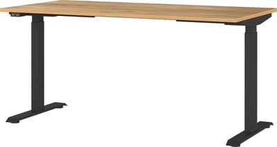 Elektrisch zit-sta Bureau Galileo Eiken - Zwart - 160x80cm - Hoogte 120 cm - In hoogte verstelbaar
