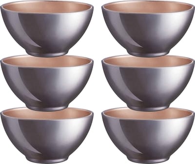 Luminarc Kommetjes/soepkommen/schaaltjes voor dessert/ontbijt - 6x - Glas - D13 x 6 cm - lila paars