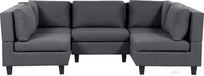 UNSTAD - Modulaire bank - Donkergrijs - 5-zits - Polyester