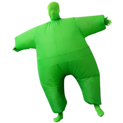 Opblaasbaar dikmanskostuum, volwassen, groen grappig kostuum One size, 150-190cm groen