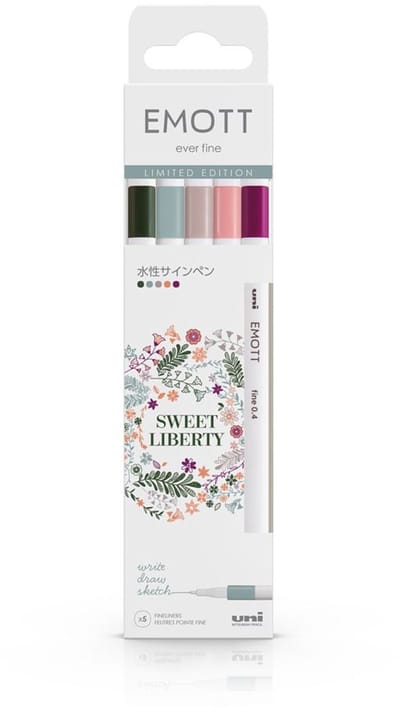 Uni Emott Fineliner Set 5 stuks - Sweet Liberty Limited Edition