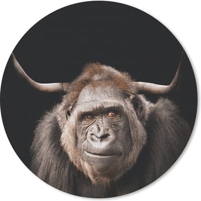 Muismat rond 20x20 cm - Mousepad Aap - Gorilla - Schotse Hooglander - Ronde muismatten