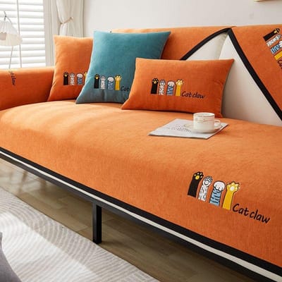 Hoogwaardige Chenille Bankkussen Vier Seizoenen Universeel Antislip Recht Type Bankhoes Rechte Rij Bankkussen Set 45x45cm pillowcase gray
