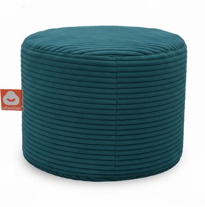 Whoober Rhodos – Poef Zitzak – Turquoise dik ribfluweel – Comfortabel & Duurzaam