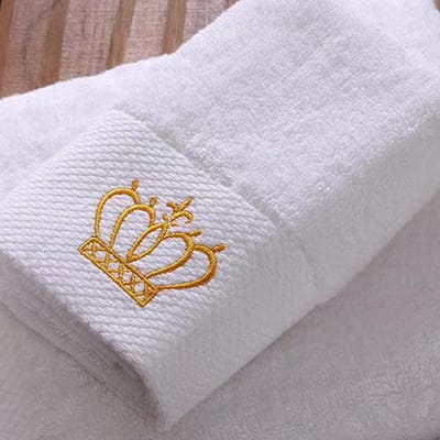 Super Absorberende Katoenen Handdoek voor Volwassenen Geborduurde Kroon Witte Hotel Badhanddoek Strandhanddoek Badkameraccessoires Gezichtshanddoek gray
