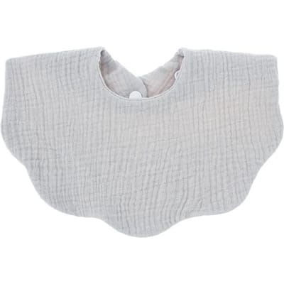 Bavoir d'alimentation en forme de vague pour bébé, Bandana, écharpe en tissu imprimé, serviette de salive, tablier gris