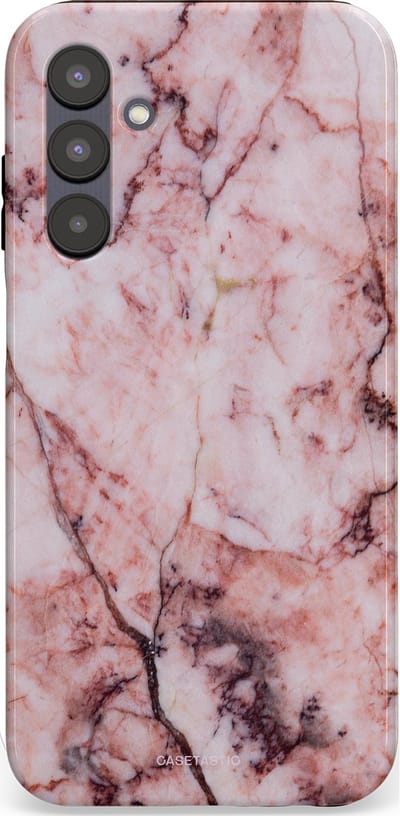 Casetastic hoesje geschikt voor Samsung Galaxy A25 - Dubbellaagse bescherming - Koraalrif Marmer - Fashion Case - Lichtroze Perzik
