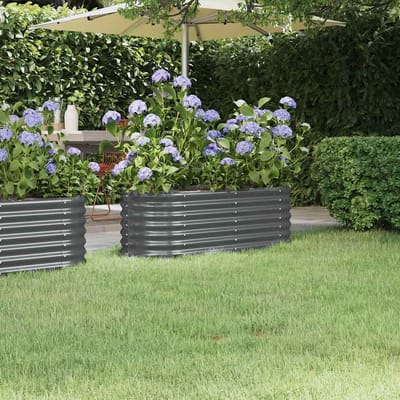 vidaXL - Plantenbak - 114x40x36 - cm - gegalvaniseerd - staal - antracietkleurig