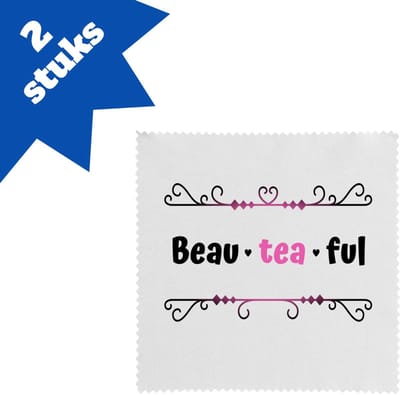 Akyol - beau tea ful brillendoekjes - Thee - mooie mensen die houden van thee - verjaardag - cadeau - kado - geschenk - 17,8 bij 17,8 cm - 2 stuks