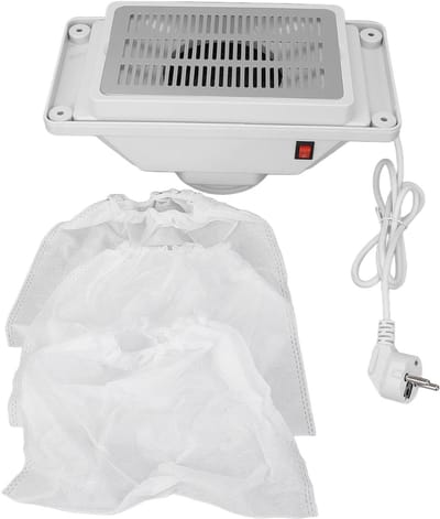 YOR® Nagel Afzuiger - Stofafzuiger Nagels - Stofafzuiging Met Opbergzakken - Nageltafel – Nail Dust Collector Met Krachtige Afzuiging - Manicure - Pedicure - Wit- 31cm x 17cm x 17cm