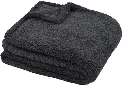 Stof Textiles Plaid/bankdeken Montreal - antraciet - 180 x 220 cm - harige polyester stof - 2 persoons
