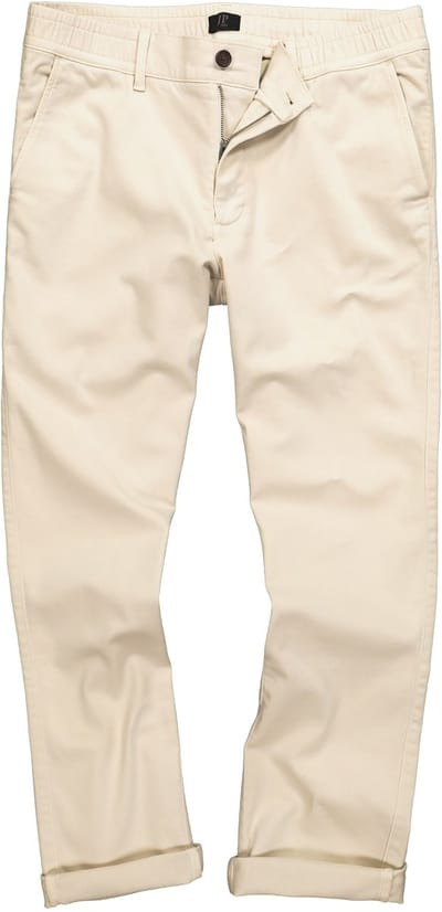 JP 1880 - Heren - Chino FLEXNAMIC® elastische tailleband - Licht beige - Maat 70