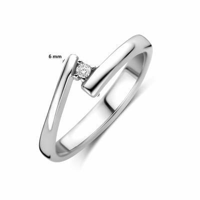 Zilveren Ring met Zirkonia 1341870 – Gerhodineerd 925 Zilver 6 mm