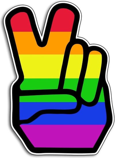 GoedeDoelen.Shop | Auto Sticker Rainbow Peace | Autosticker | LGBTQ Sticker | Peace Sticker | Rainbow Sticker | Pride Sticker | Weerbestendig | Afmeting  10 X 6,5 CM | Statement Sticker