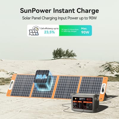 Draagbaar Powerstation 200Wh LiFePO4 Noodstroomvoorziening met Zonnepaneel