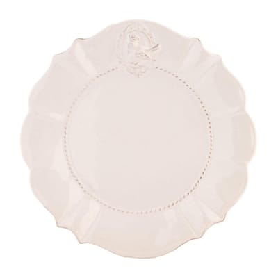 Clayre & Eef Ontbijtbord Ø 21 cm Wit Keramiek