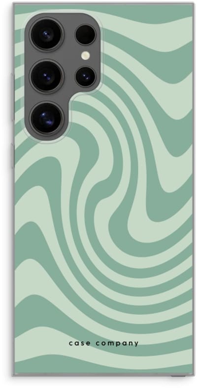 Case Company® - Hoesje geschikt voor Samsung Galaxy S24 Ultra hoesje - Swirl Groen - Soft Cover Telefoonhoesje - Bescherming aan alle Kanten en Schermrand