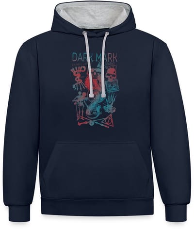 Harry Potter Duistere Teken & Gruzielement Ontwerp Contrast Hoodie