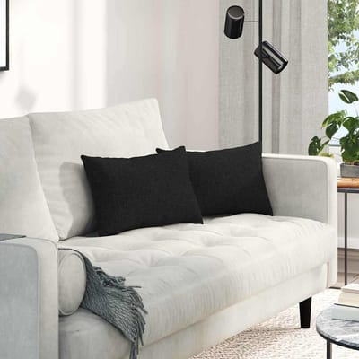 vidaXL - Zitkussens - 2 - st - Stof - Zwart - 50 - x - 30 - cm