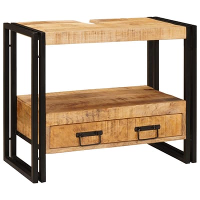 vidaXL - Wastafel - Kast - met - lade - Bruin - 71 - x - 33 - x - 58 - cm - Massief - Mango - Hout
