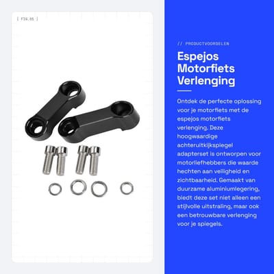 Dailygoods - Espejos Motorfiets Verlenging - Achteruitkijkspiegel Adapterset - Aluminiumlegering - 10 mm - Verhoging - Geschikt voor Motorfietsen - Mo...