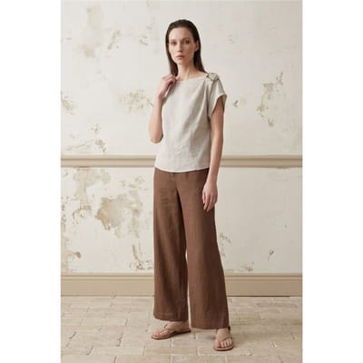 Katoenen Poplin Bootkleurige Blouse met Strik