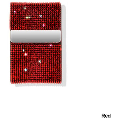 Porte-cartes de permis de conduire en diamant, pour permis de conduire de voiture, rangement de cartes de crédit, intérieur à rabat, accessoires scintillants de voiture pour dames et filles rouge