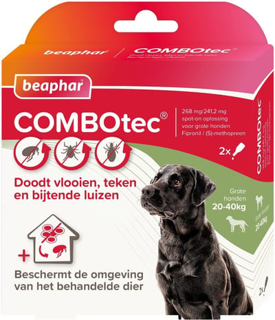 Beaphar Combotec Hond 20-40kg - Anti vlooien en tekenmiddel -