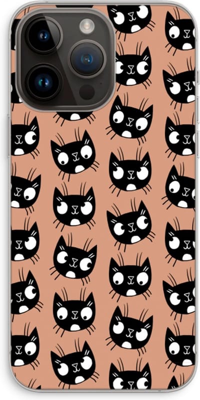 Case Company® - Hoesje geschikt voor iPhone 14 Pro Max hoesje - Kat - Soft Cover Telefoonhoesje - Bescherming aan alle Kanten en Schermrand